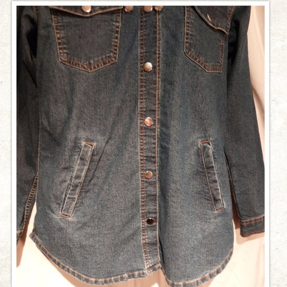 Women's "H&M" Jean Jacket/Hoodie size 4 - Picture 3 of 4